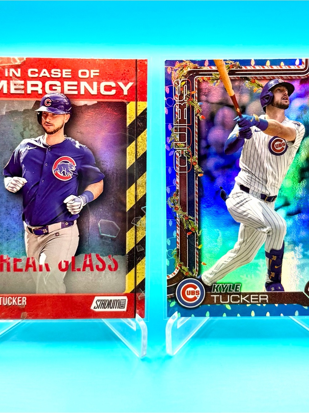 🔥Kyle Tucker Lot! In Case Of Emergency Break Glass + Blue Holiday Lights Holo!